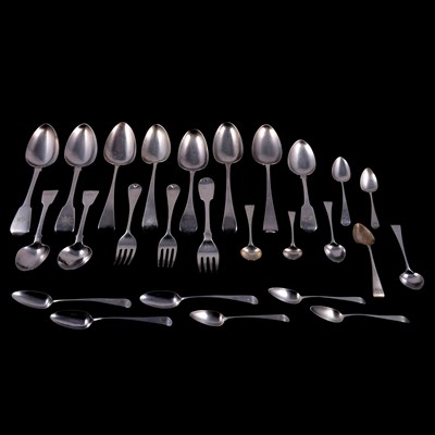 Lot 129 - Collection of Georgian silver cutlery