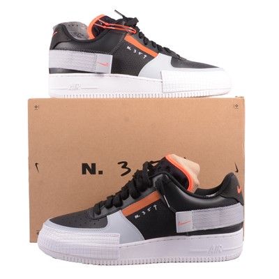 Lot 45 - Nike Air Force 1 - Type trainer, black/hyper crimson-wolf grey, UK11