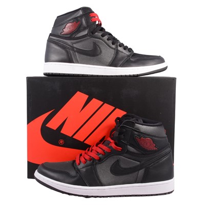 Lot 61 - Nike Jordan 1 Retro High OG, black/gym red-black-white, UK10.5