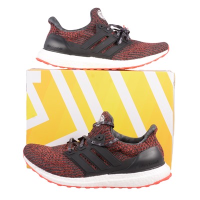 Lot 23 - Adidas Pureboost, black/red, UK10.5