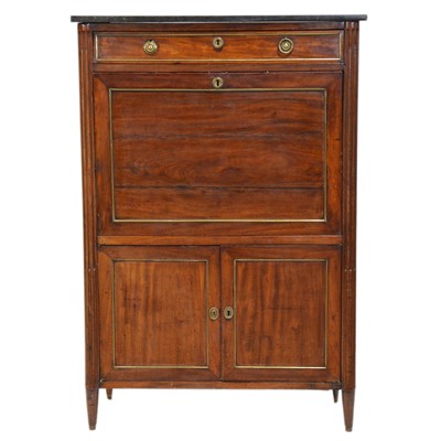 Lot 375 - French walnut secretaire, late 19th century