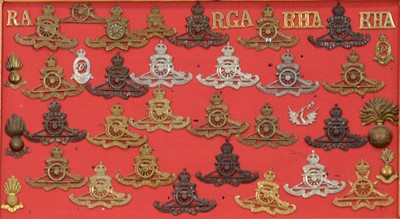 Lot 199 - Collection of British Military cap badges, War Raised Units and Artillery