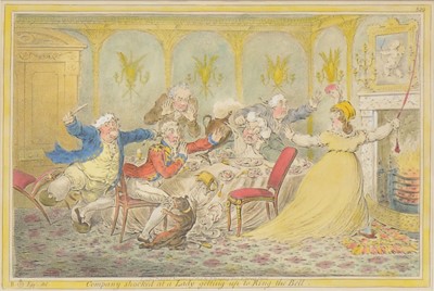 Lot 226 - After James Gillray, Company shocked at a lady getting up to ring a bell