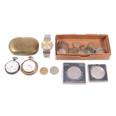 Lot 1094 - A collection of watches and coins.