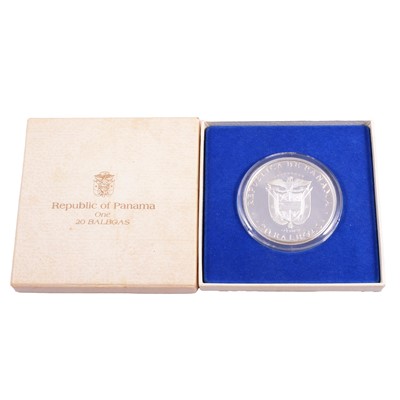 Lot 1178 - Republic of Panama One 20 Balboas Silver Coin.