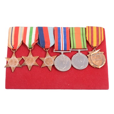 Lot 1120 - A World War II six medal set with ribbons.