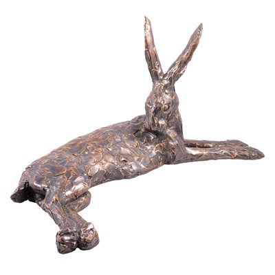 Lot 88 - Frith Sculpture - large fireside model of a Hare laying stretched