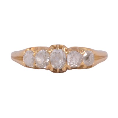 Lot 101B - A diamond five stone ring.