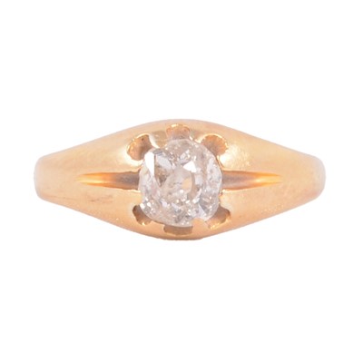 Lot 138A - A diamond solitaire ring in a gentleman's style.