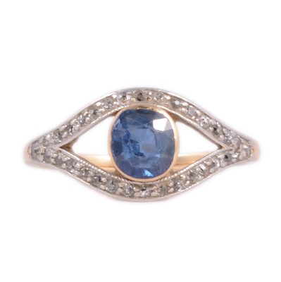 Lot 17A - A sapphire and diamond ring.