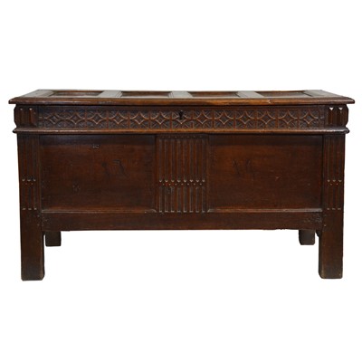 Lot 310 - Joined oak coffer, bears date 1714