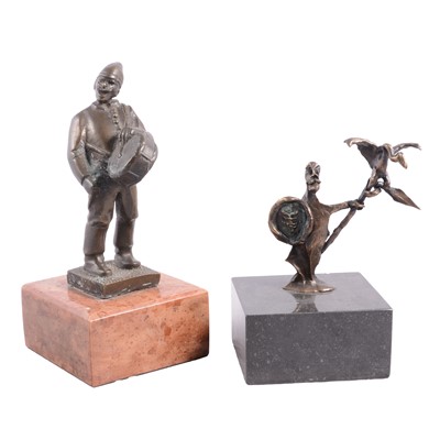 Lot 74 - Felipe Gonzalez, small patinated bronze sculpture, and another by Bokos