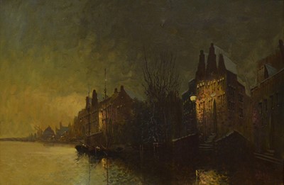 Lot 223 - W C Smith (20th century), Dutch Quayside