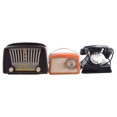 Lot 69 - Bakelite cased Philips radio, and two other vintage radios