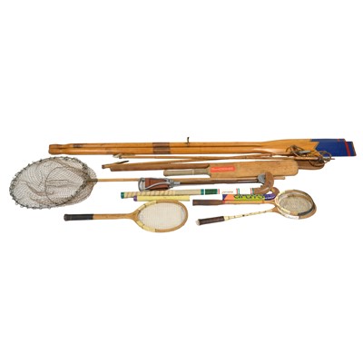 Lot 334 - Quantity of vintage sporting equipment, mostly for decorative use