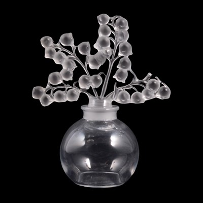 Lot 62 - Lalique Crystal, a 'Clairefontaine' design perfume bottle and stopper