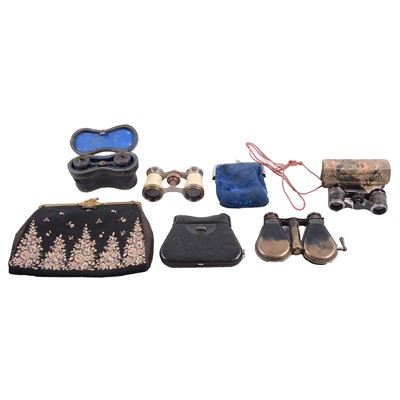 Lot 124 - Collection of opera glasses and similar cased viewing aids