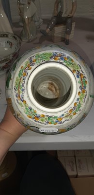 Lot 29 - Chinese famille verte vase, and a polychrome bowl