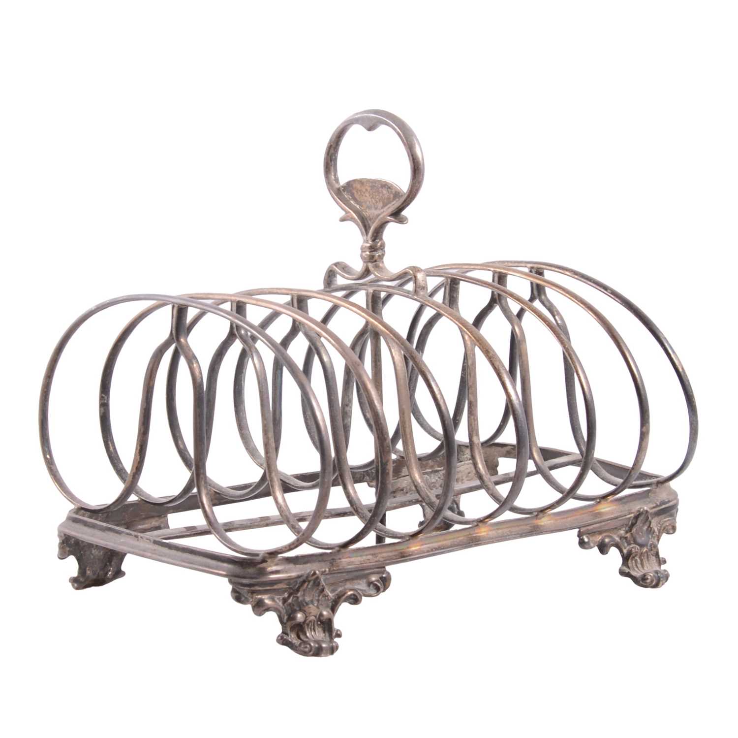 Lot 96 - Victorian silver toast rack,