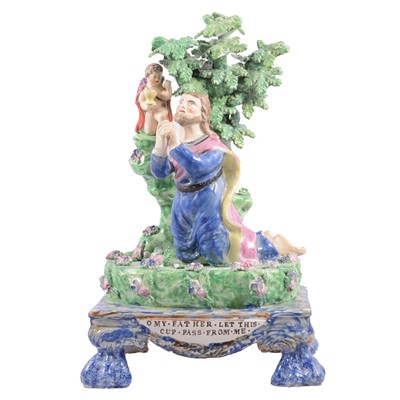 Lot 17 - Staffordshire figure, Christ's Agony in the Garden of Gethsemane