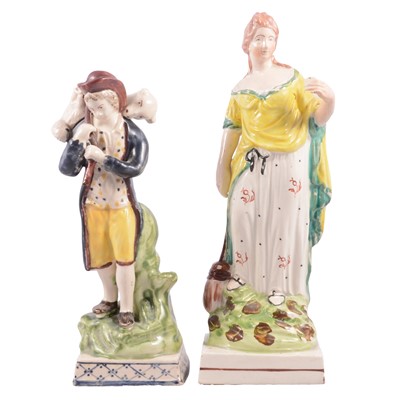 Lot 27 - Two Staffordshire figures, The Lost Coin and The Lost Sheep