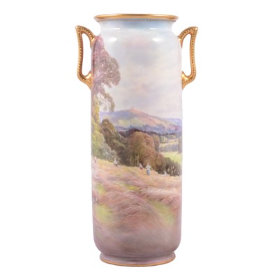 Lot 10A - J Hancock for Doulton Burslem, a twin-handled cabinet vase