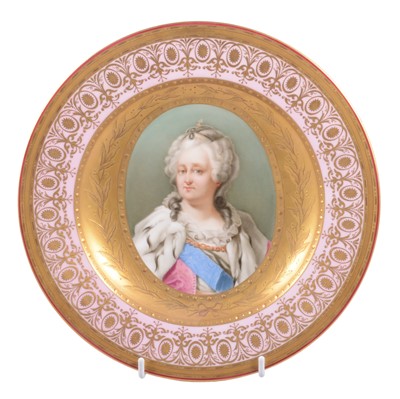 Lot 33A - Viennese cabinet plate, 'Catherine II of Russia'