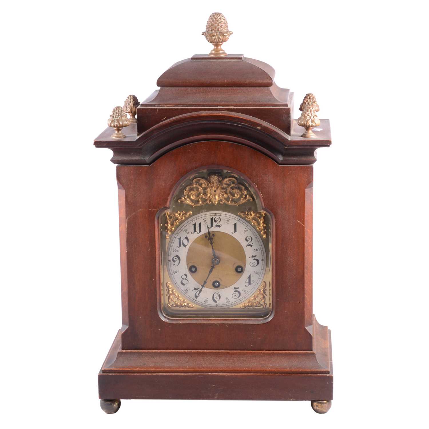 Lot 206 - Stained wood mantel clock