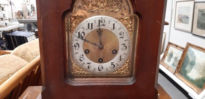 Lot 206 - Stained wood mantel clock