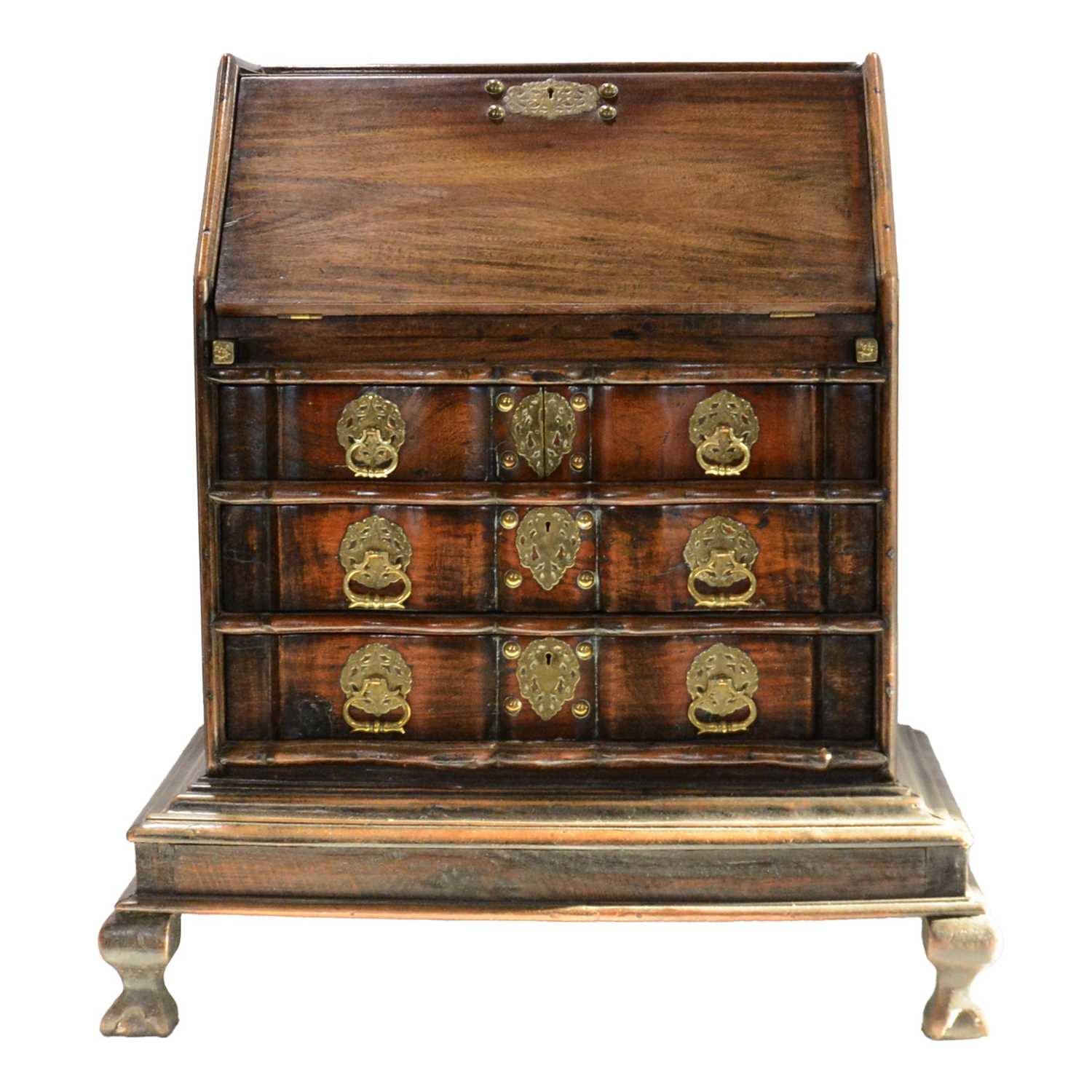 Lot 445 - Dutch Colonial teakwood bureau