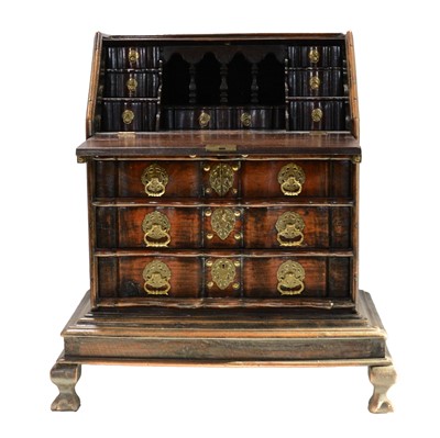 Lot 445 - Dutch Colonial teakwood bureau