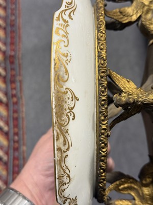 Lot 21 - French porcelain and ormolu mounted tazza