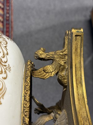 Lot 21 - French porcelain and ormolu mounted tazza
