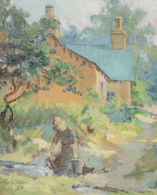 Lot 239 - Herbert Walter Oake, Girl in a garden