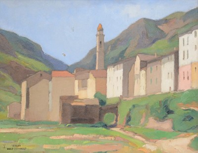 Lot 267 - Emile Contrault, French village, and a companion work