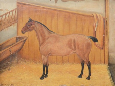 Lot 214 - A Stevenson (Naive School), Horse in a loosebox