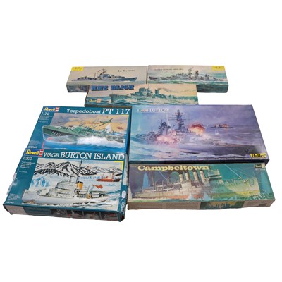 Lot 178 - Ten Heller, Revell and Otaki model ship kits, boxed