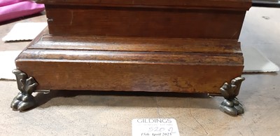 Lot 205 - Edwardian oak table clock