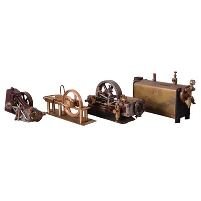 Lot 17 - Stuart steam engine, two other steam engines and a boiler unit