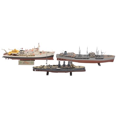 Lot 196 - Thirty-six model ships, including HMS Snowberry K166 length 87cm, and others