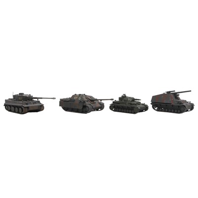 Lot 197 - Fifty-five kit built plastic model tanks and military vehicles