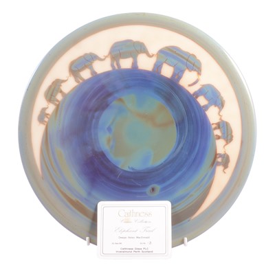 Lot 46 - Caithness Glass, an unusual Cameo Collection charger - Elephant Trail