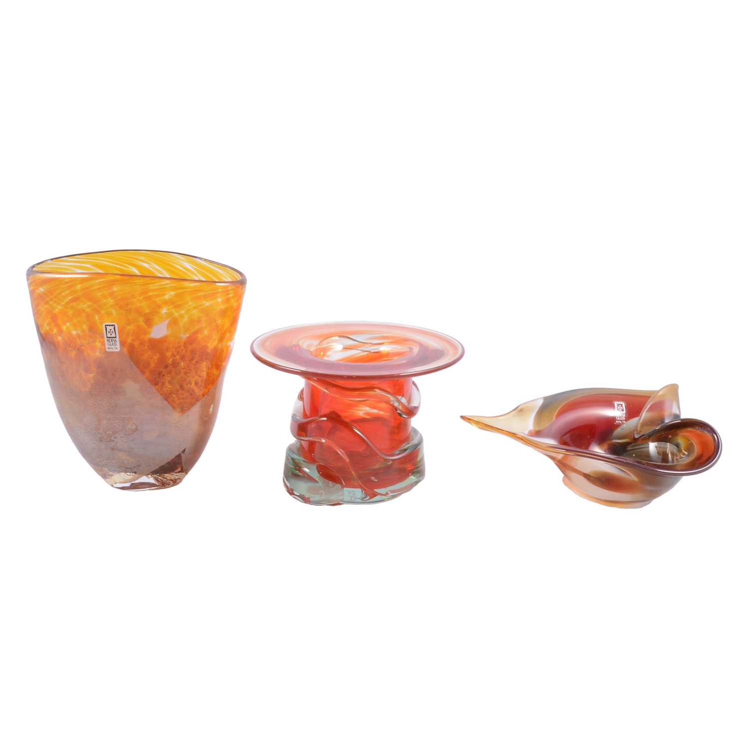 Lot 43 - Three Mdina glass vases