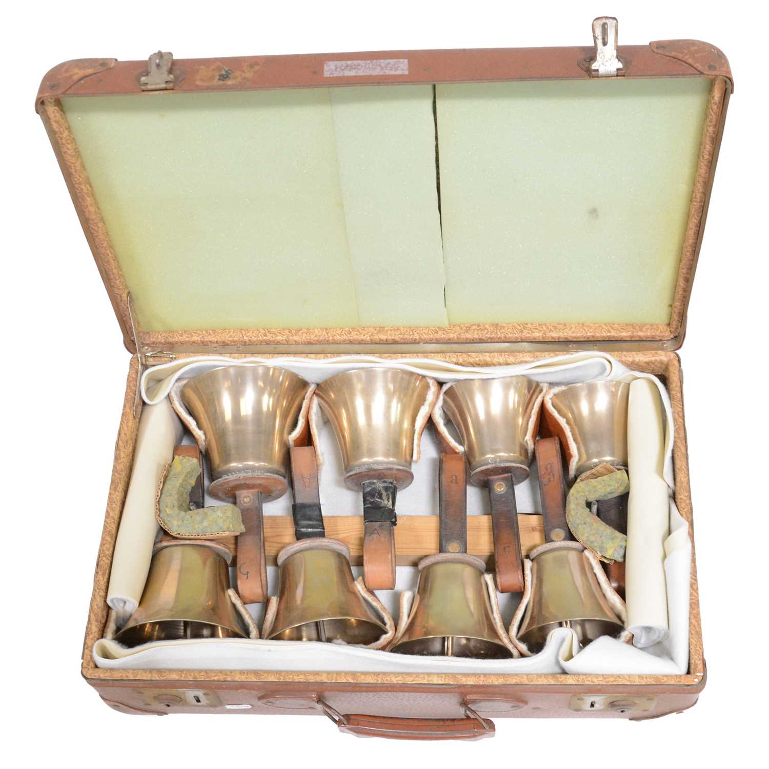 Lot 127 - Campanology: Set of twenty five handbells by Mears & Stainbeck.
