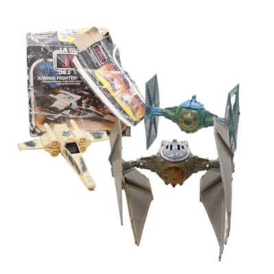 Lot 237 - Three Palitoy Star Wars vehicles, Tie Interceptor, Tie Fighter and X-Wing
