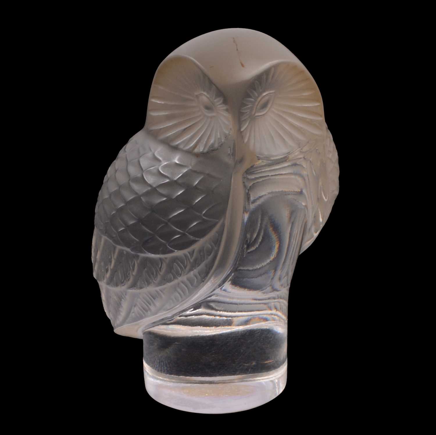 Lot 66 - Lalique Crystal owl paperweight