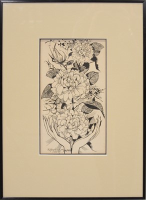 Lot 299 - Rigby Graham, Roses, an illustration for Poems and Drawings in Mud Time