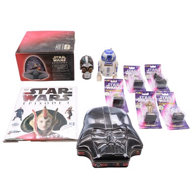 Lot 15 - Star Wars models, stampers, alarm clock, etc.