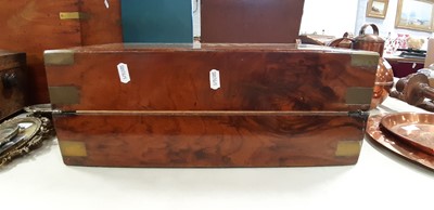 Lot 107 - Victorian walnut writing slope with brass mounts