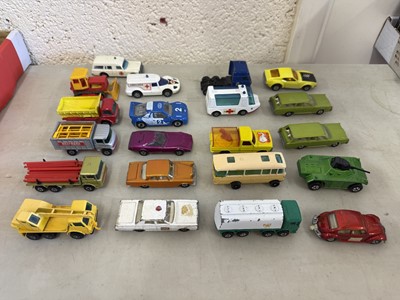 Lot 73 - A box of loose die-cast model vehicles, mostly Matchbox